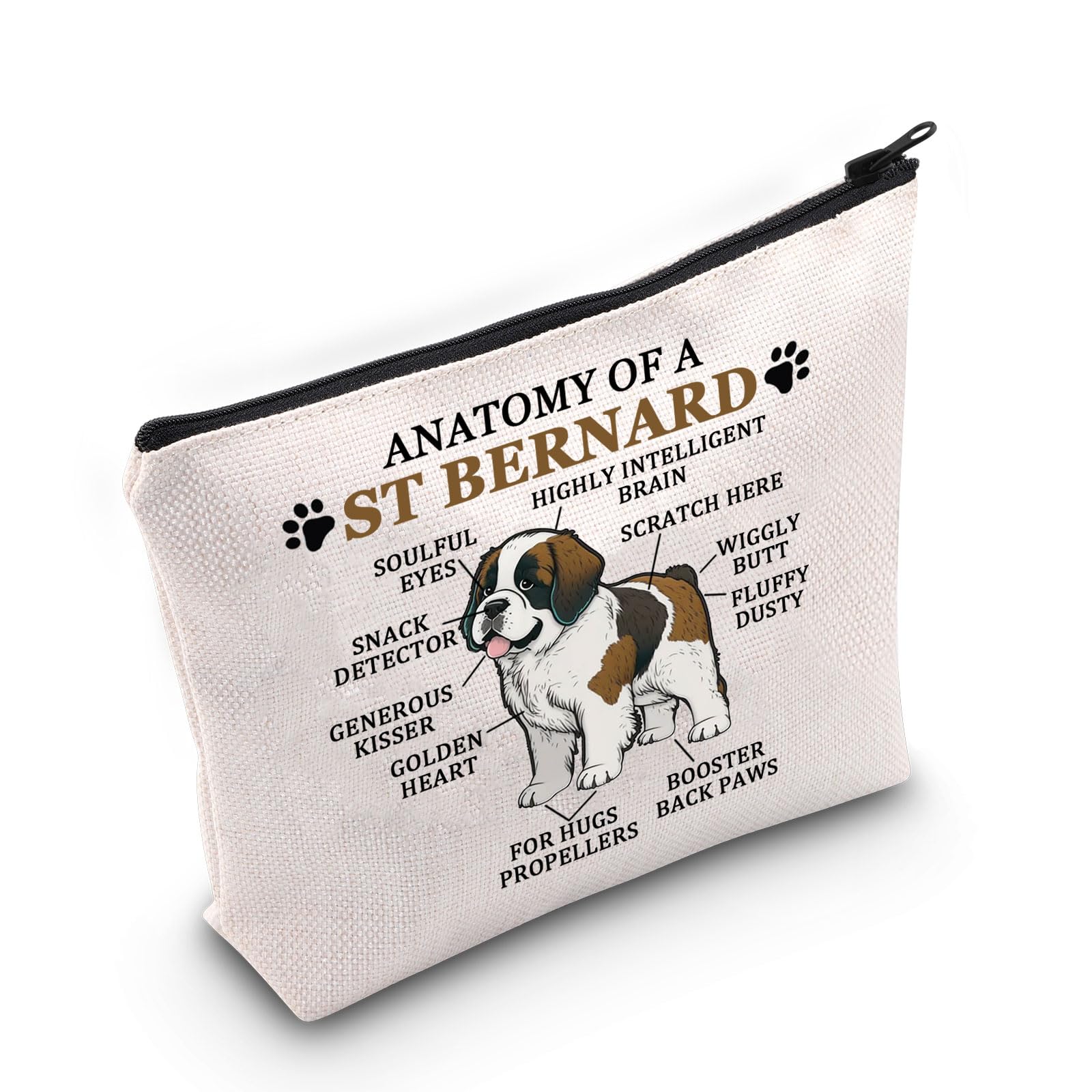 PWHAOO Anatomie Eines Bernhardiners Make-up-Tasche – Lustige Geschenkidee Für Hundeliebhaber