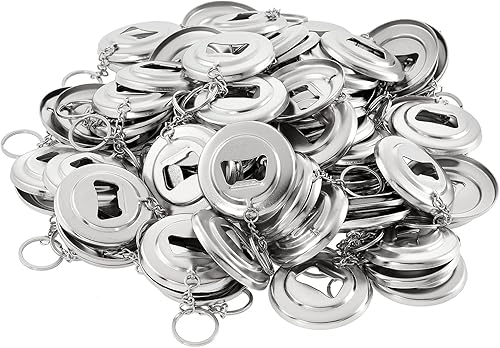 Miniatura 9 de BEAMNOVA Suministros de piezas de botón de metal, 100 unidades de 2.283 in  2.28 pulgadas (2-14 pulgadas) llavero abridor de botellas para máquina