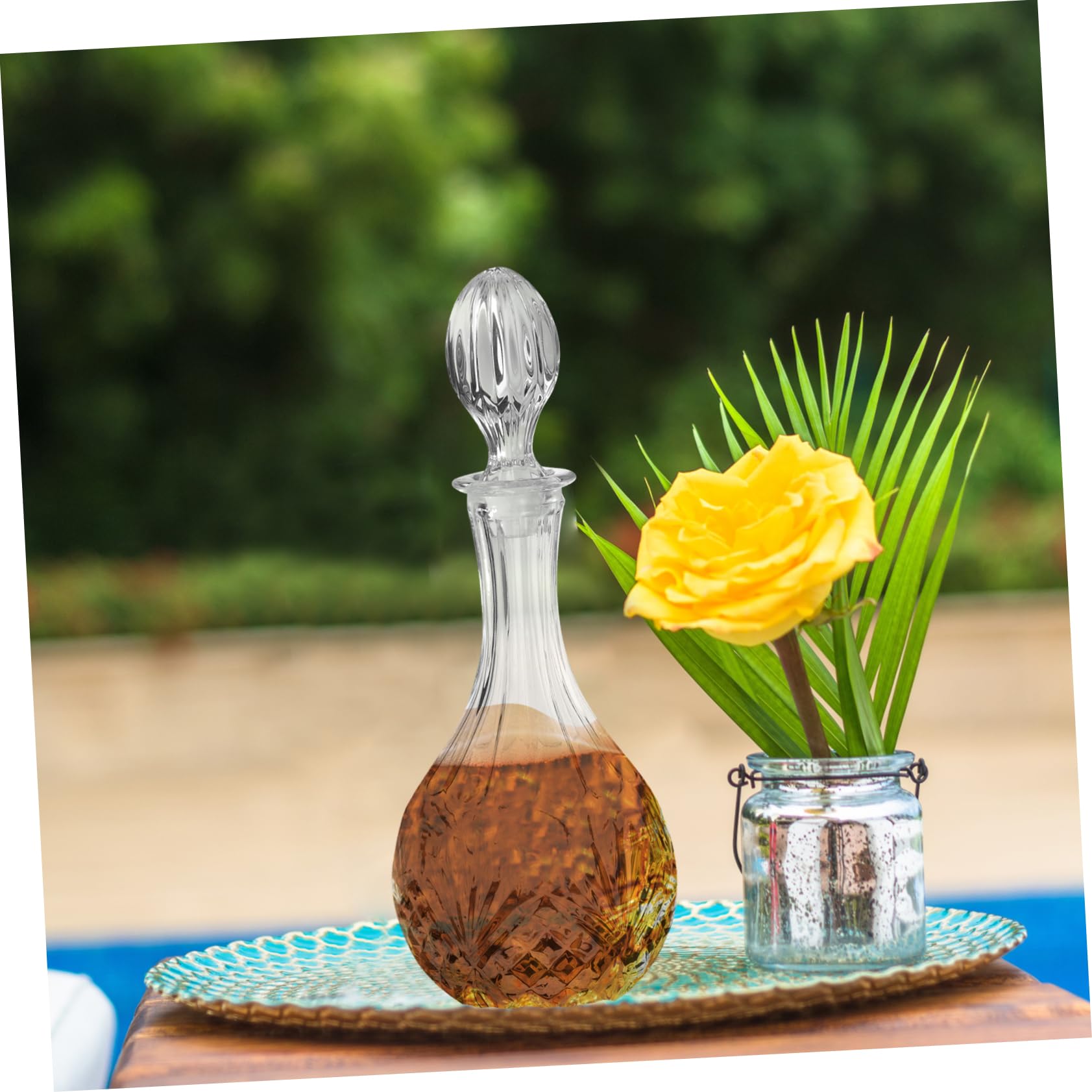 Cabilock Jarra De Vidrio Decantador De Vino Vaso De Vino Con Tapa Copas De Vino De Cristal Vaso Con Tapa Dispensador De Bebidas De Vidrio Kit De Vino Copa De Vino Lata De Vino Con Cubierta