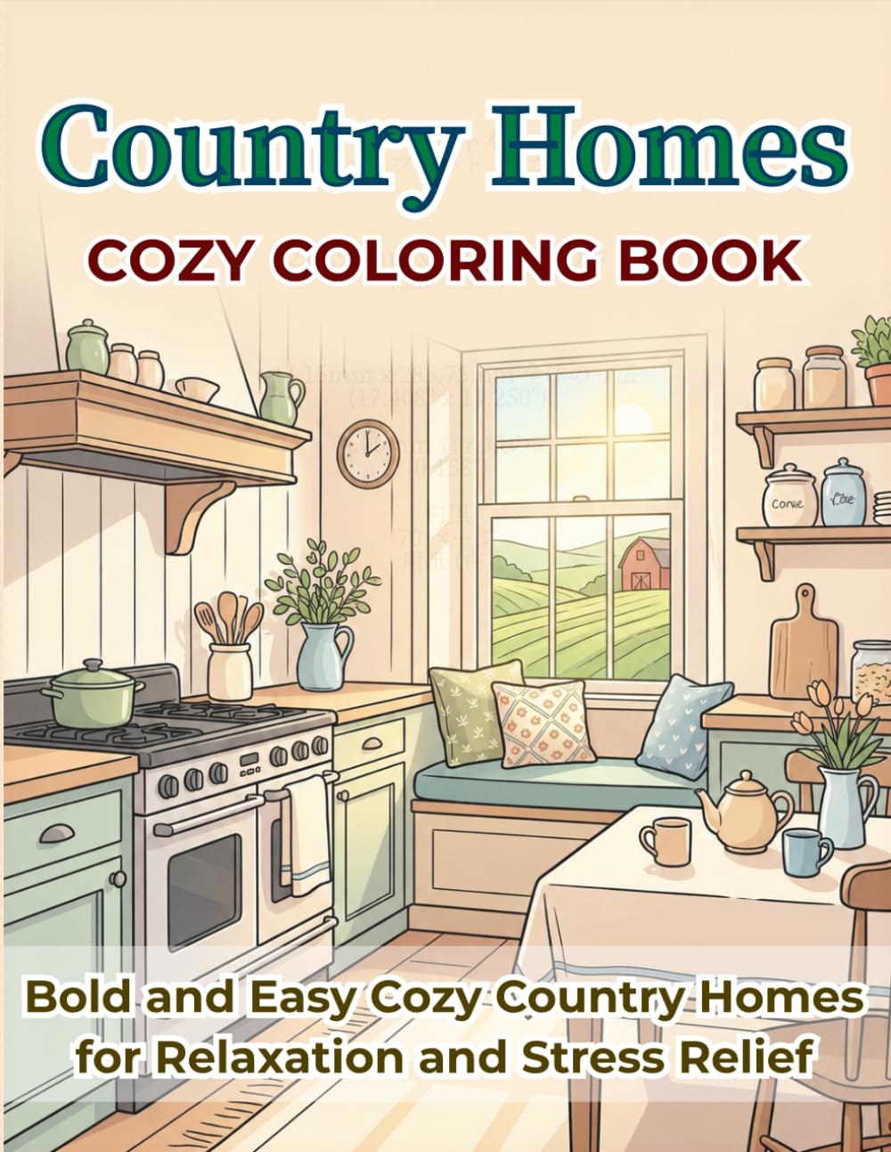 Cozy Country Homes Coloring Book: Bold and Easy Coloring Pages for Relaxation and Stress Relief