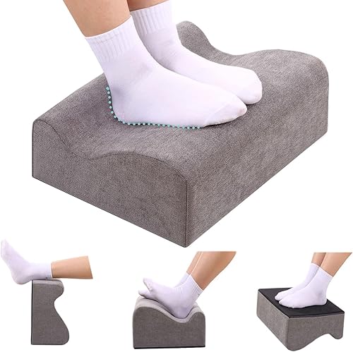 Miniatura 9 de Reposapiés para debajo del escritorio en el trabajo, reposapiés ergonómico debajo del escritorio con funda lavable, taburete de espuma viscoelástica