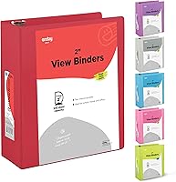 Vista 27 de Carpeta de 3 pulgadas con 3 anillas, color negro, con anillas inclinadas en D de 3 pulgadas, cubierta transparente con 2 bolsillos interiores