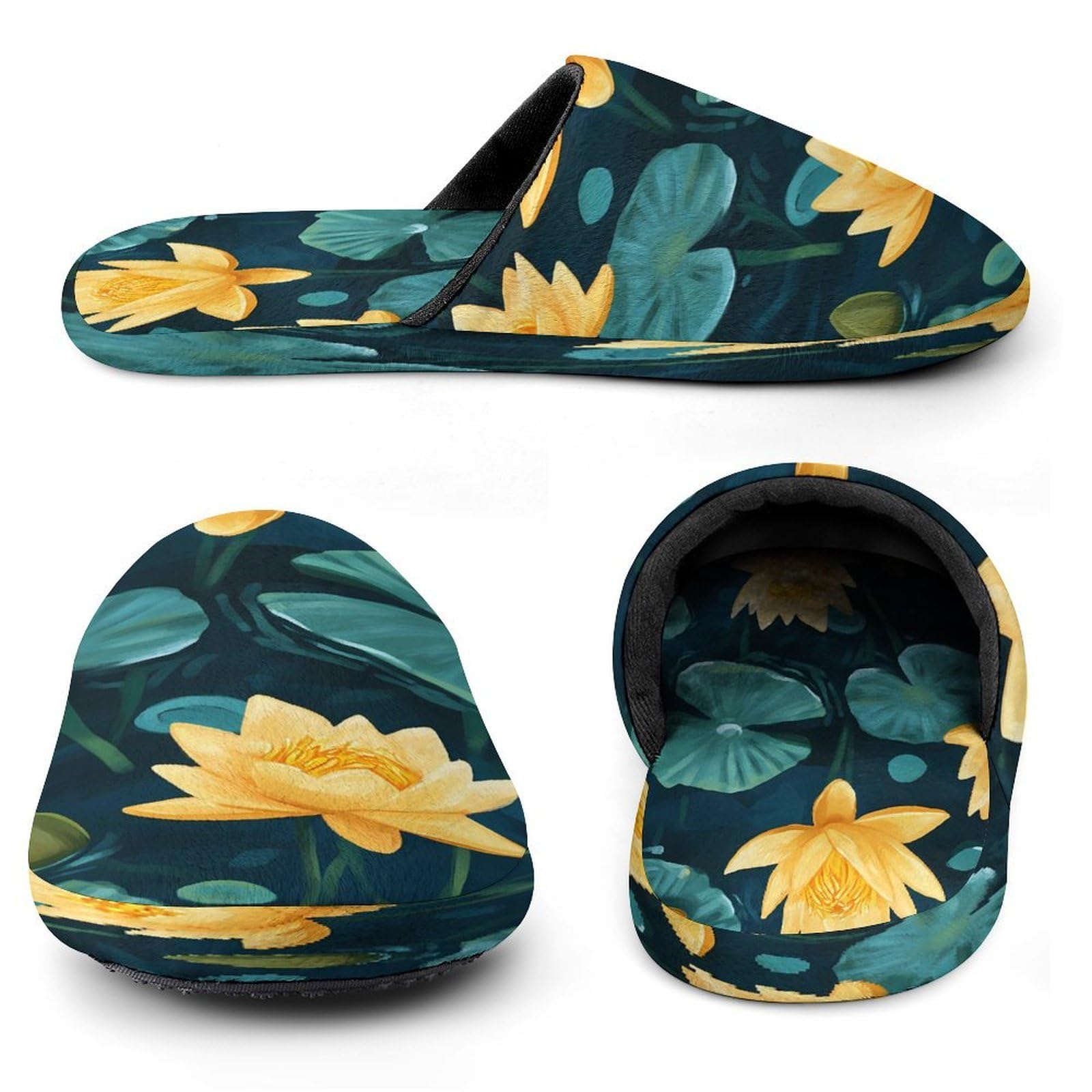 Pantofole da uomo estive con rane con fiori in memory foam scarpe da casa leggere pantofole lavabili
