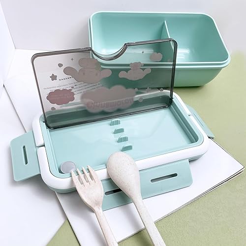 Miniatura 10 de Lonchera Kawaii Kitty, contenedor apilable todo en uno, contenedor de almuerzo Bento de 37.2 fl oz, gran capacidad para adultos, almuerzo de