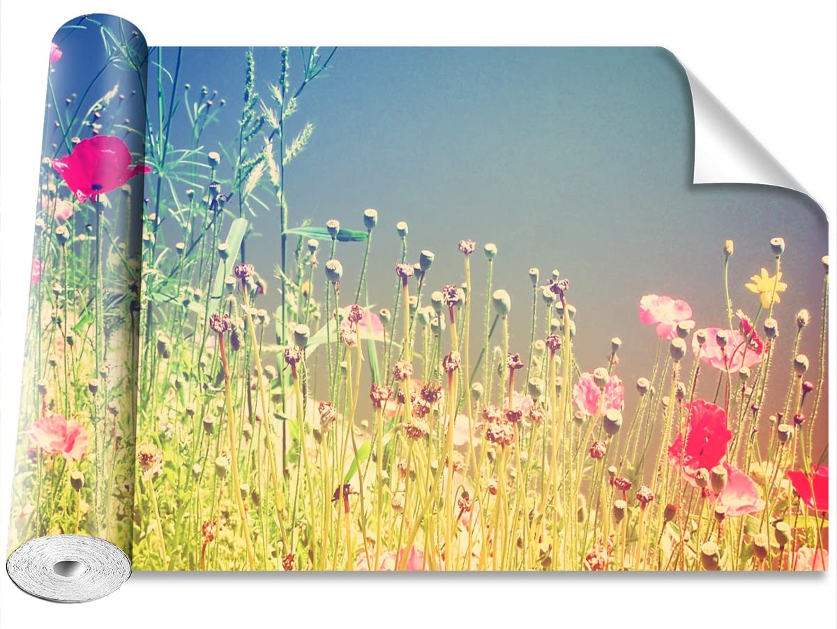 Stickers Muraux Fleurs Vintage Papier Peint Grand Format 416x254cm