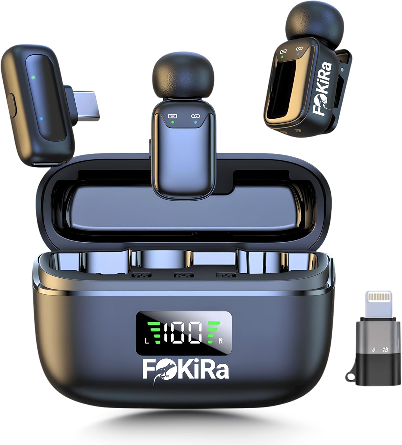 Upgraded T1 Mini Dynamic Noise-Cancelling Lavalier Microphone for Interview/Vlogging/Streaming and More. 30M Long-Range Wireless Transmission with Up to 30 Hours Battery Life. (T1 Mini)