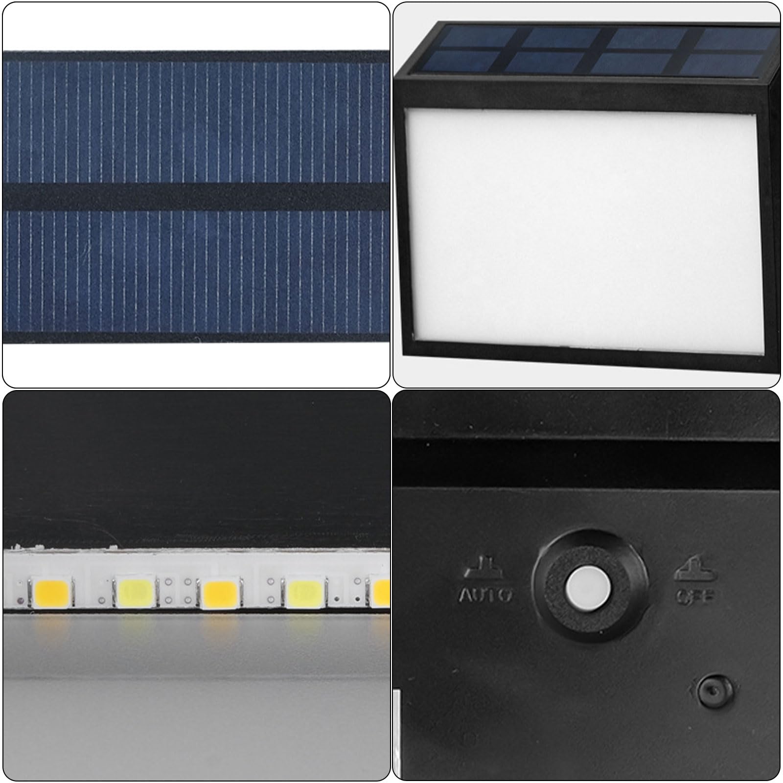 Lampada a LED a energia solare per indirizzi, numero civico, luce esterna per cassetta postale