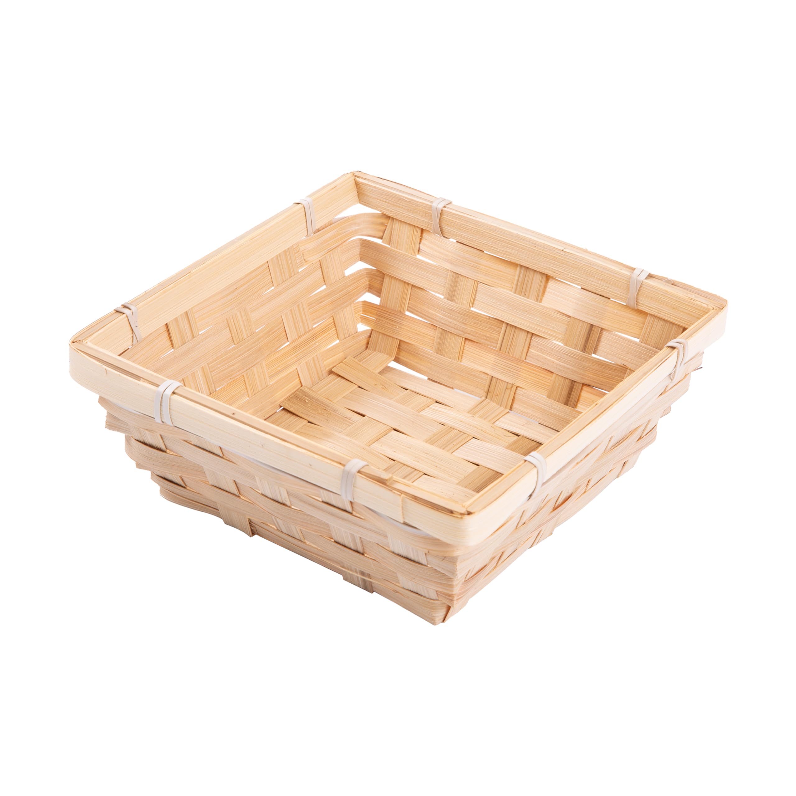 Wickerfield Natural Square Bamboo Bread Tray Food Storage Wicker Christmas Hamper Retail Display Tray Small Basket (10)