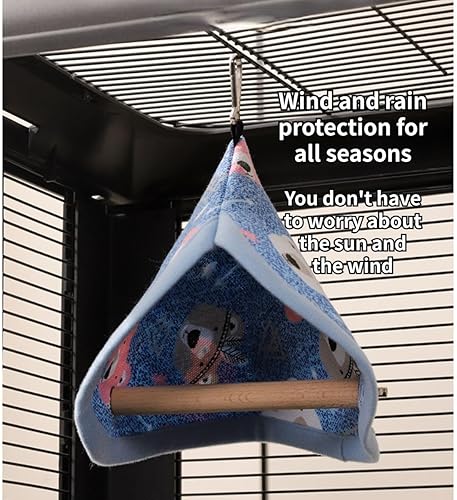 Bird Bed Blanket Parrot Nest Snuggle Hut for Cage Accessories,Parakeet Warm House Hanging Tent Bed Hammock Wood Stand Perch Swing Toy for Cockatiel Lovebird Cockatoo (Beige)(Beige)