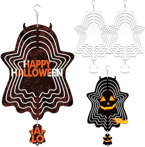 Paquete de 4 hilanderos de viento de sublimación de 10 pulgadas, escultura de viento de metal de aluminio 3D para patio y jardín, adornos artísticos