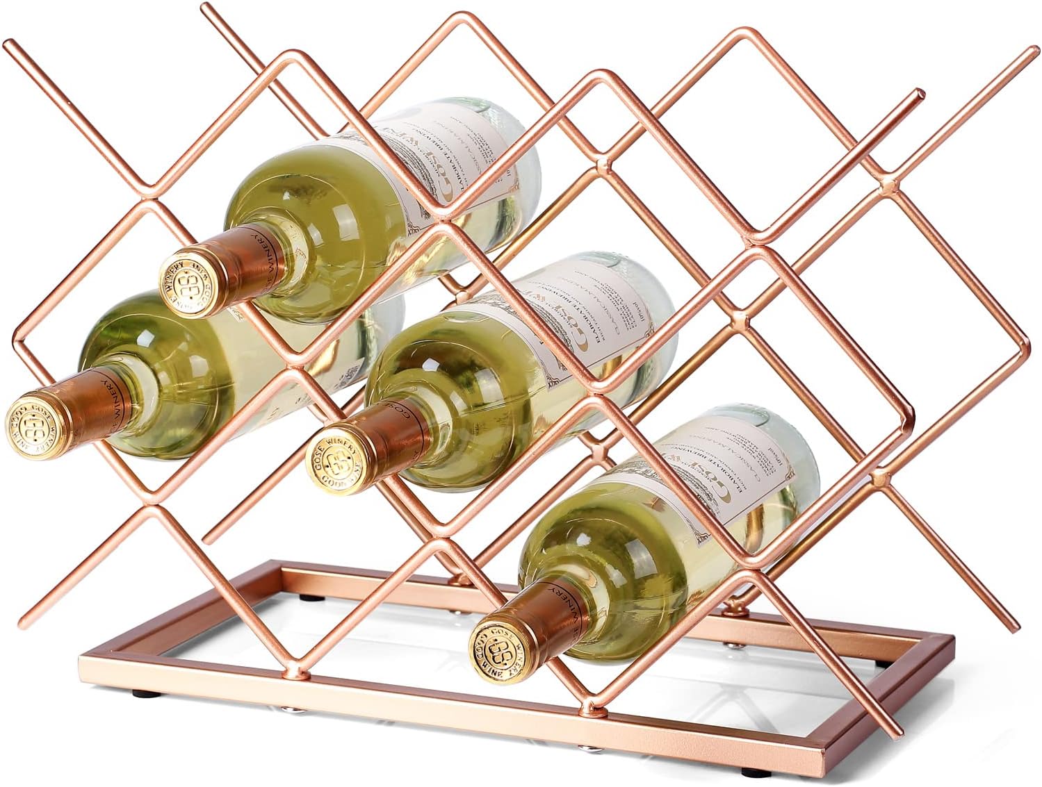 Amazon.com: Drincarier Countertop Wine Rack - 10 Bottle Freestanding ...