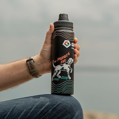 Miniatura 18 de GRITR 24 oz/710 ml Stainless Steel Double Wall Vacuum Insulated Water Bottle for Traveling, Hiking, Camping, Gym Leakproof Reusable Thermos w/Cap