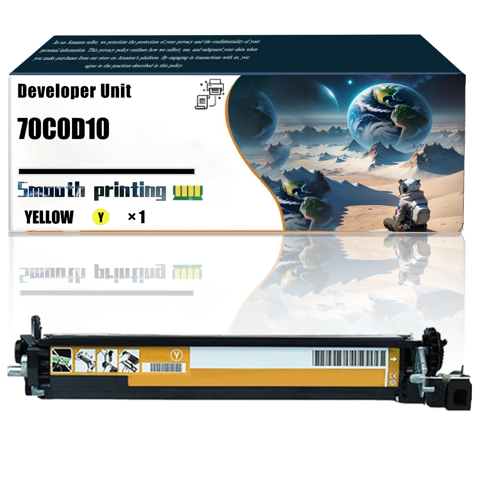 Replacement Parts Developer Unit 70C0D10 Compatible with Lexmark CX310dn CX310n CX317dn CX410dte CX417de CX510dthe Printers, Contains Chip and Clear Printing (1 Pack Yellow)