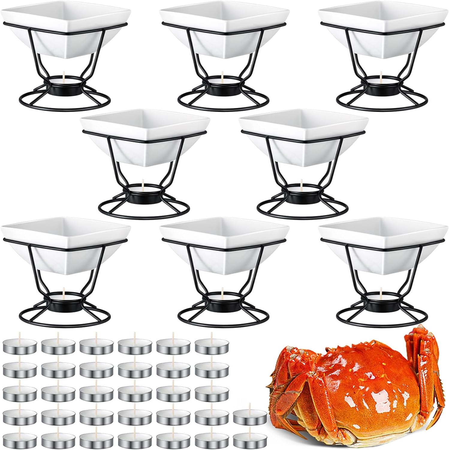 Amazon.com: Tandefio 40 Pcs Butter Warmers for Seafood 8 Set 7oz ...