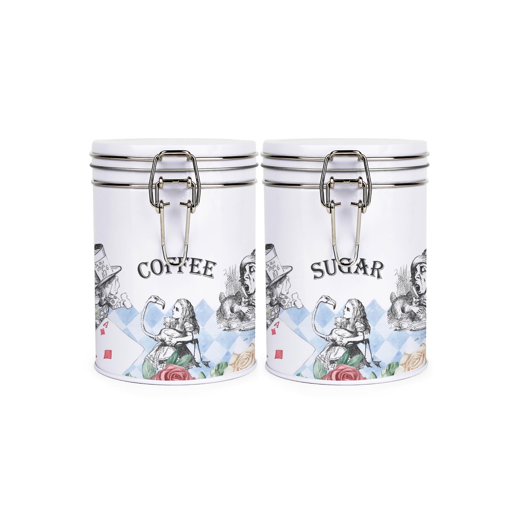 Alice's Adventures in Wonderland Coffee & Sugar Canister Set Kitchen Gift