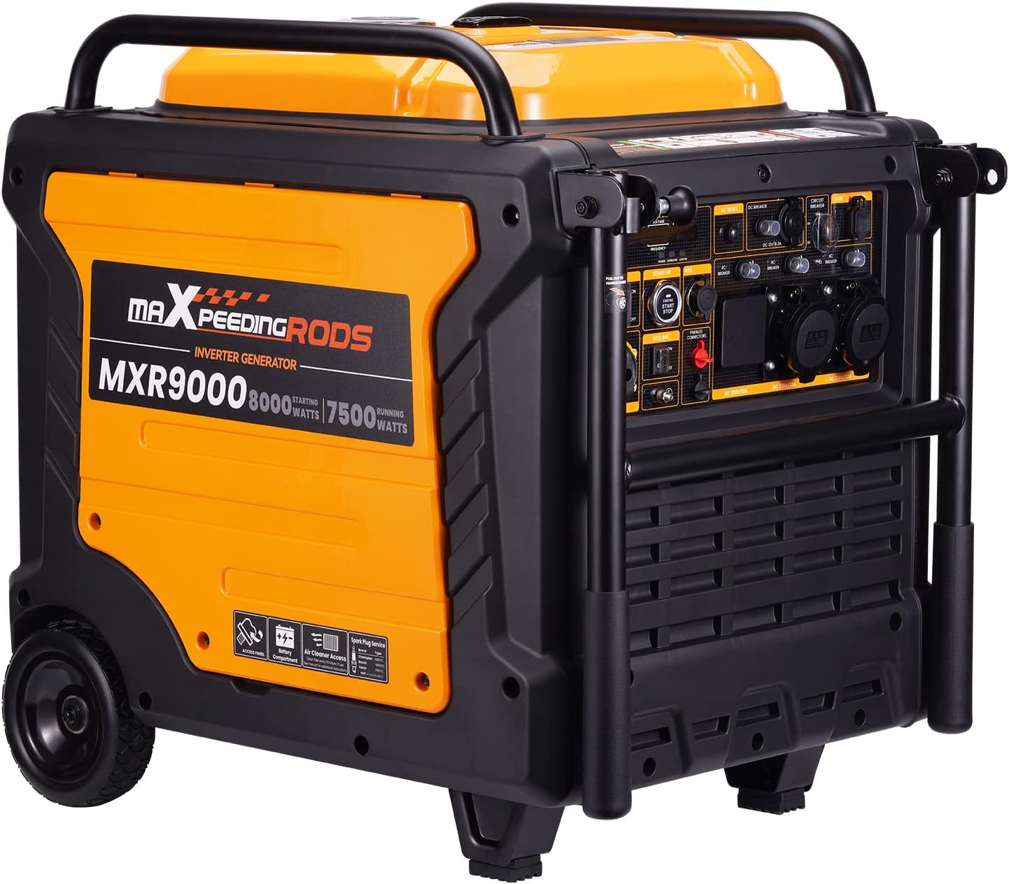 maXpeedingrods 8000W Petrol Inverter Generator Portable With ATS Interface Electric Start for Homes, Workshops, Garages