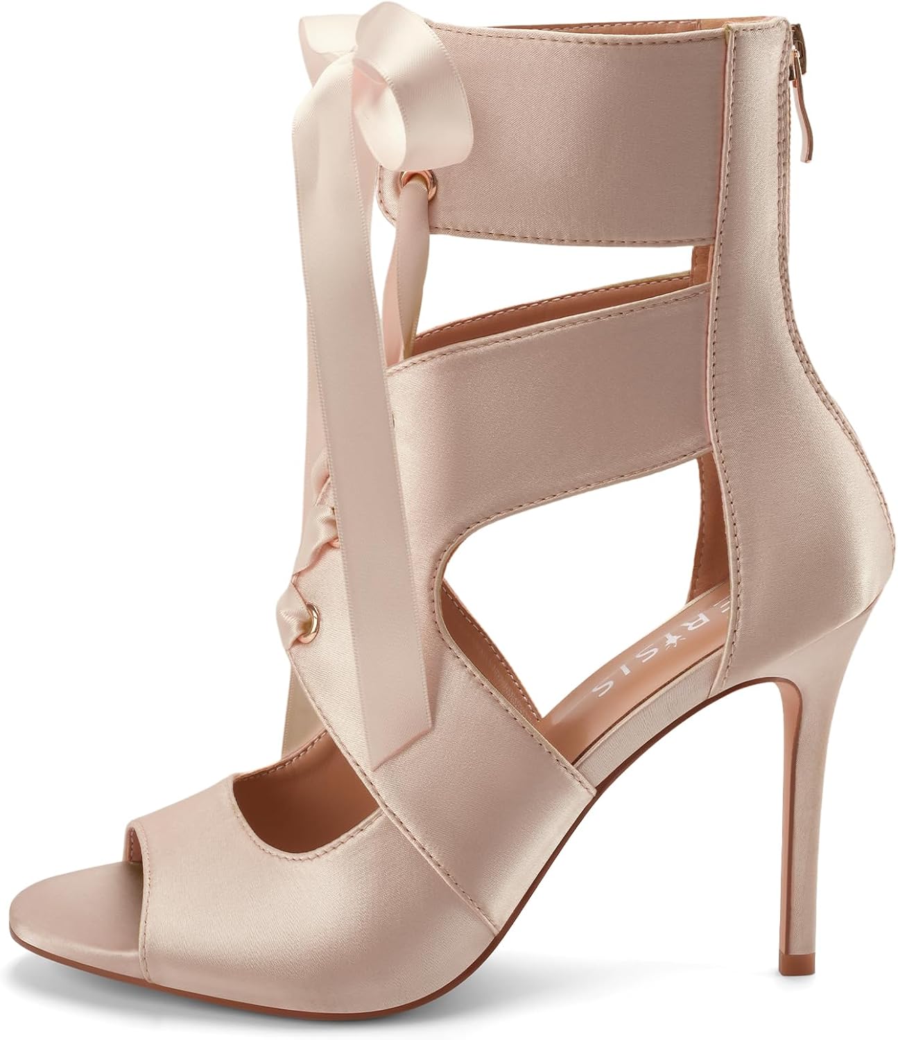 Stiletto Sandals for Women Lace Up Peep Toe Gladiator Low Heels image 4
