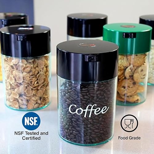 Miniatura 34 de COFFEEVAC 1LB – Recipiente hermético patentado | Recipiente de vacío multiusos que funciona como contenedores a prueba de olores para café molido y