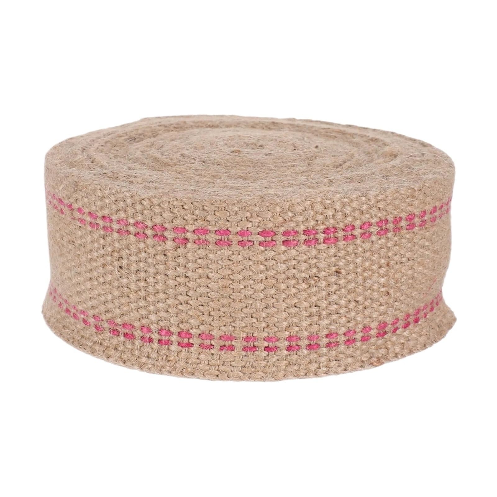 juteband Jute-Gurtband, rote Streifen