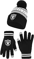Vista 102 de Ultra Game Gorro de invierno de punto súper suave oficial de la NFL con guantes extra cálidos para pantalla táctil