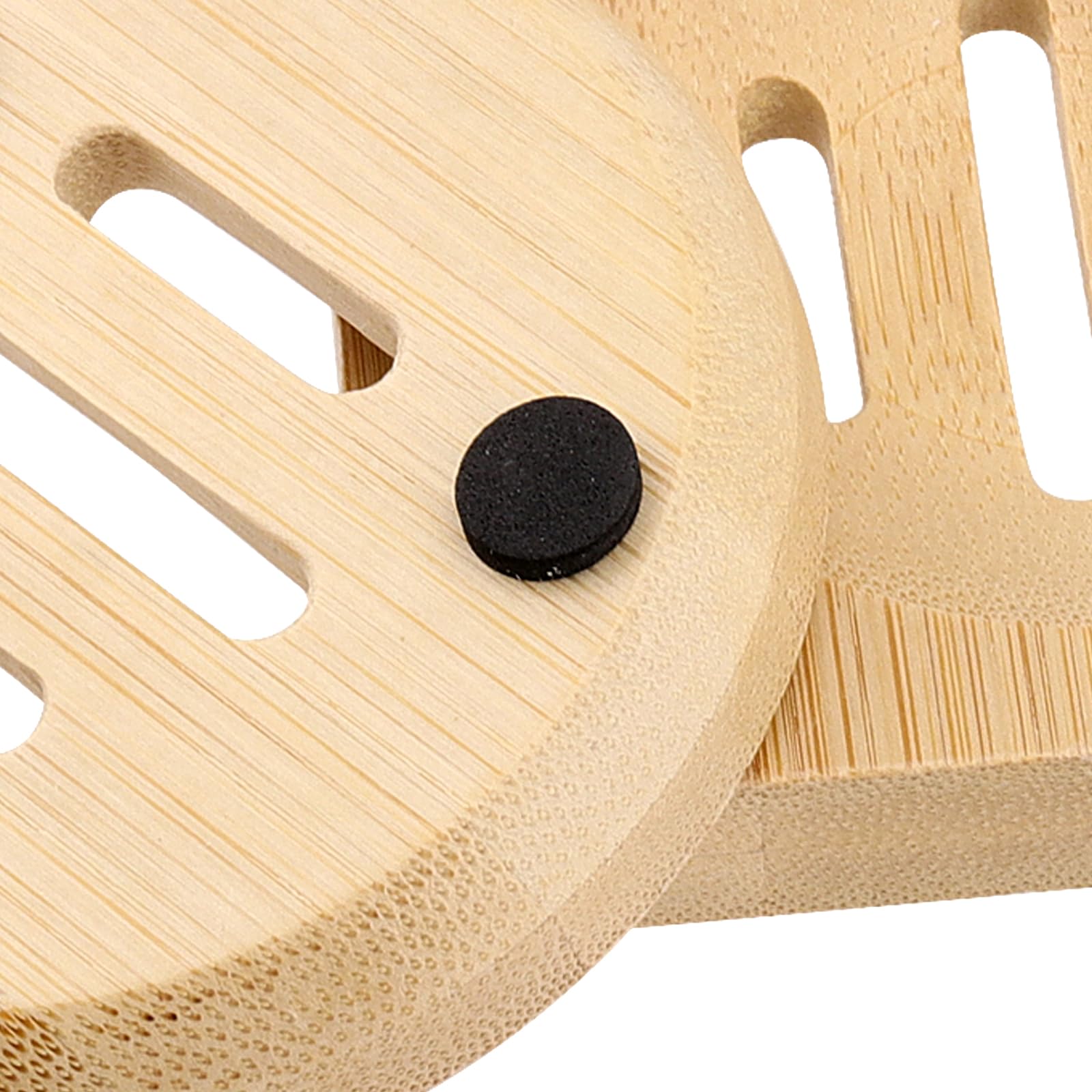 HOIGON 20 jaboneras de bambú para ducha, 10 jaboneras redondas de madera y 10 bandejas de jabón cuadradas, bandeja de jabón de madera para el hogar, baño, cocina
