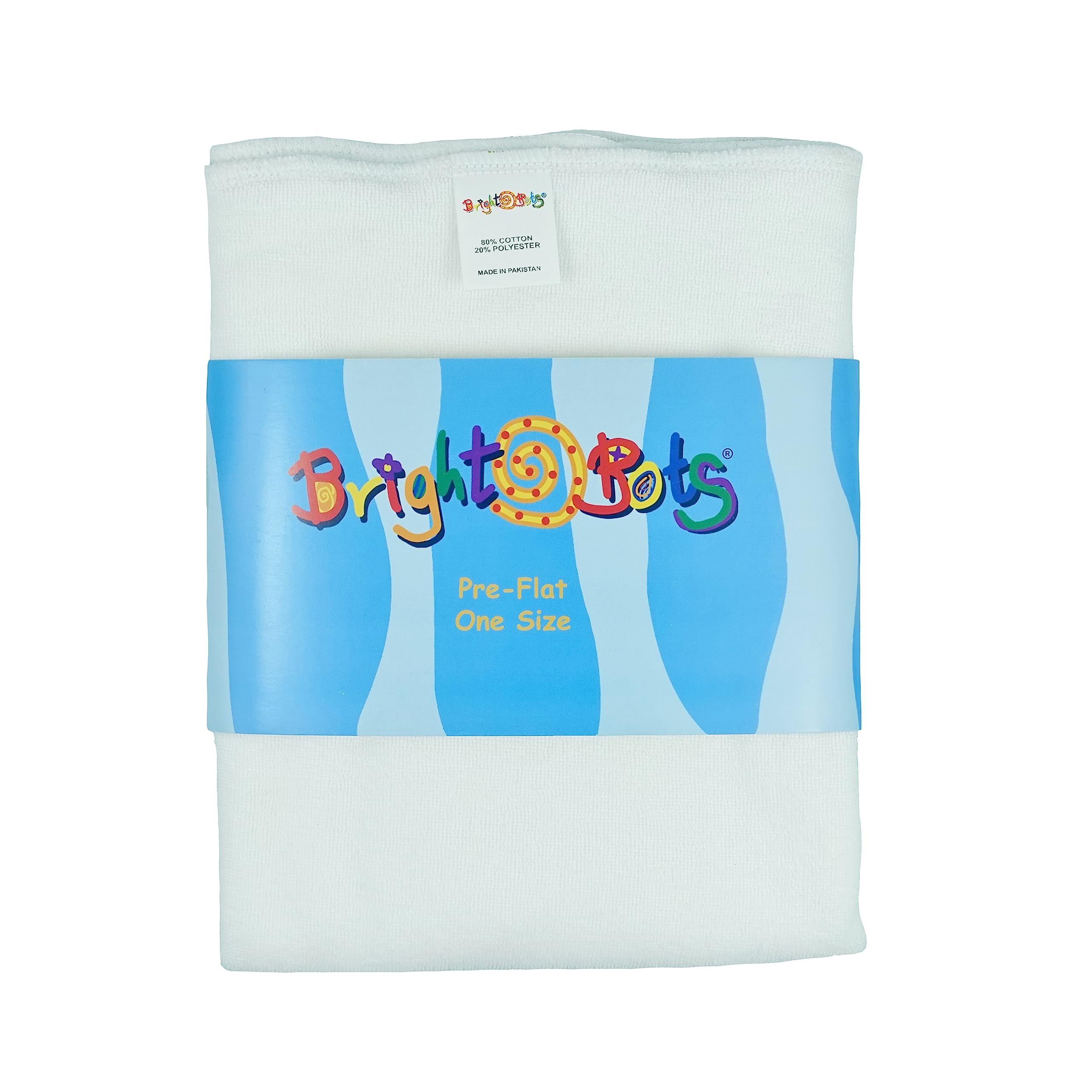 Bright Bots PreFlat Nappies Reusable Diaper Washable Nappy Baby Nappies Cloth Nappies - one Size (White)