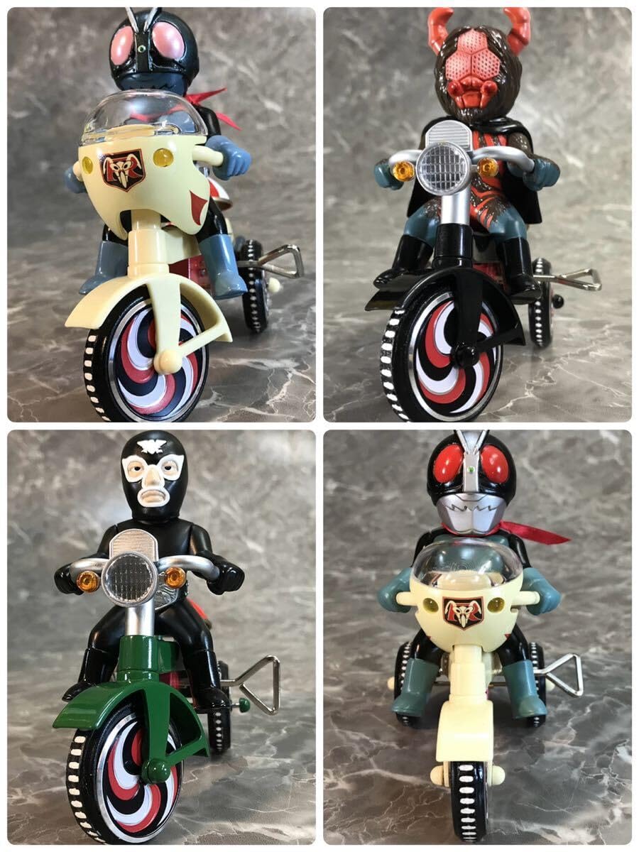 バンダイEX三輪車仮面ライダー旧1号、旧2号、蜘蛛男、ショッカー戦闘員4体