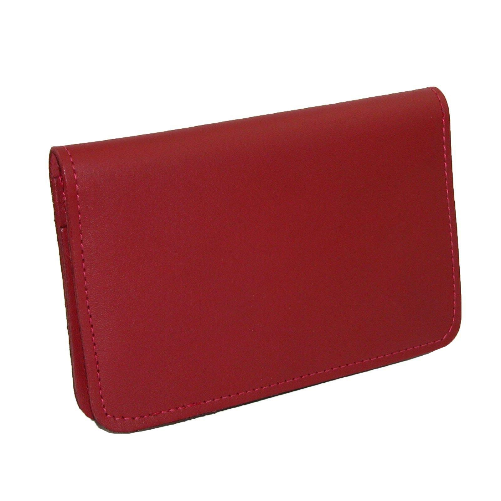 Leather Top Stub Checkbook Cover Many Colors (Red)