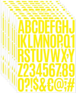 Large Alphabet Stickers 2 Inch, 8 Sheets Waterproof Letter Decals, Self Adhesive Vinyl Letters for Inventory Labels, Tool Cabinets, Moving Boxes and Organization (Yellow)