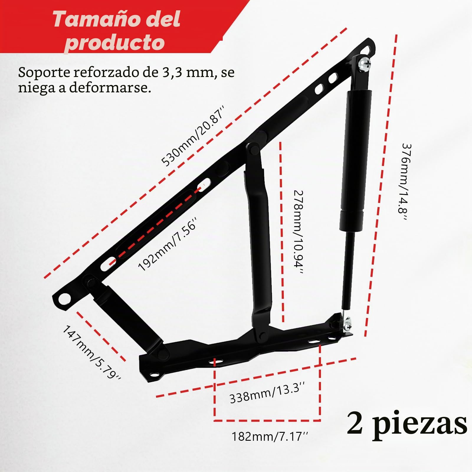 Mecanismo de elevación de cama neumático, 2 unidades, 100 kg, resorte de gas para cajas de cama pesadas, bisagras, bisagras, bisagra plegable para sofá