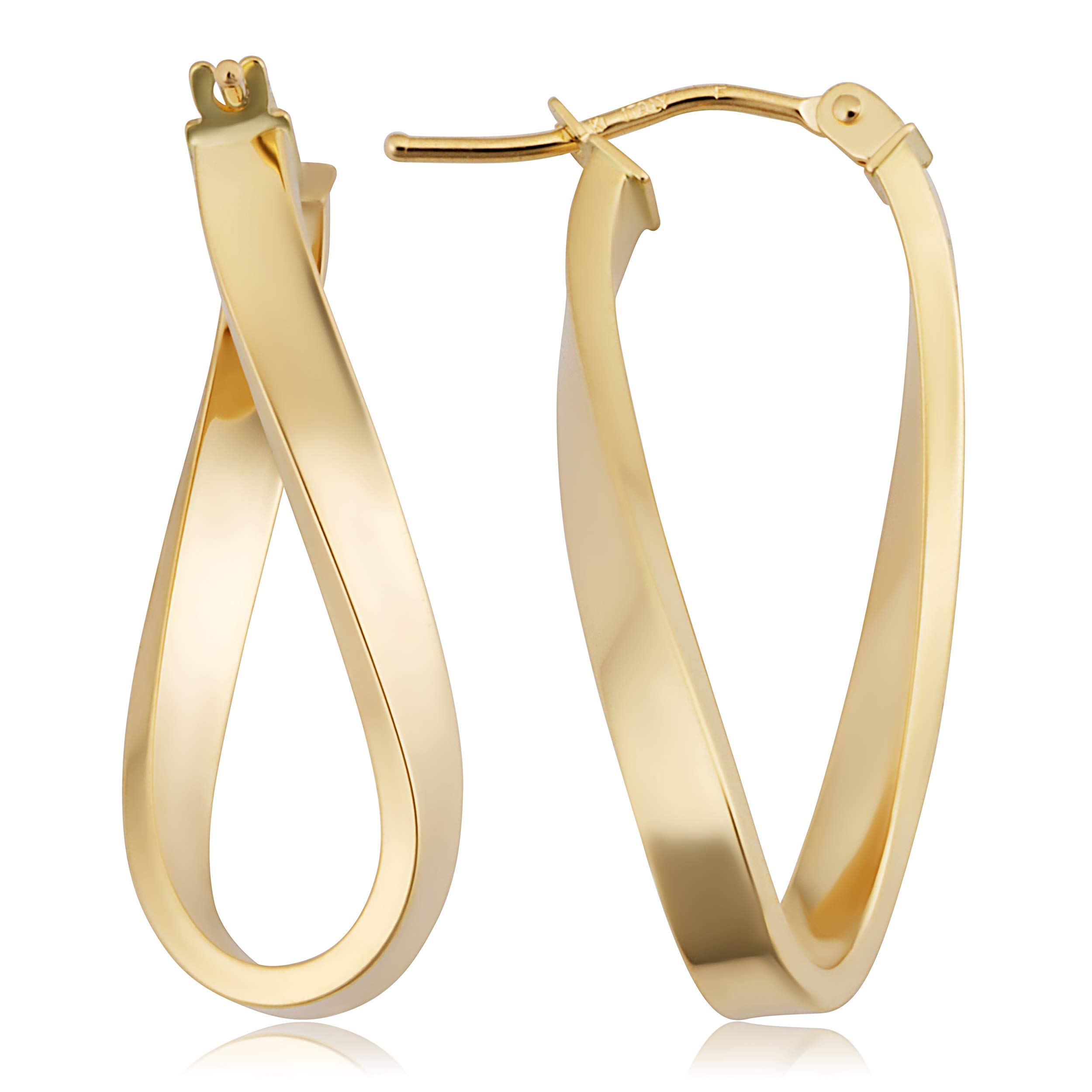 KoolJewelry Twisted Oval Hoop Earrings