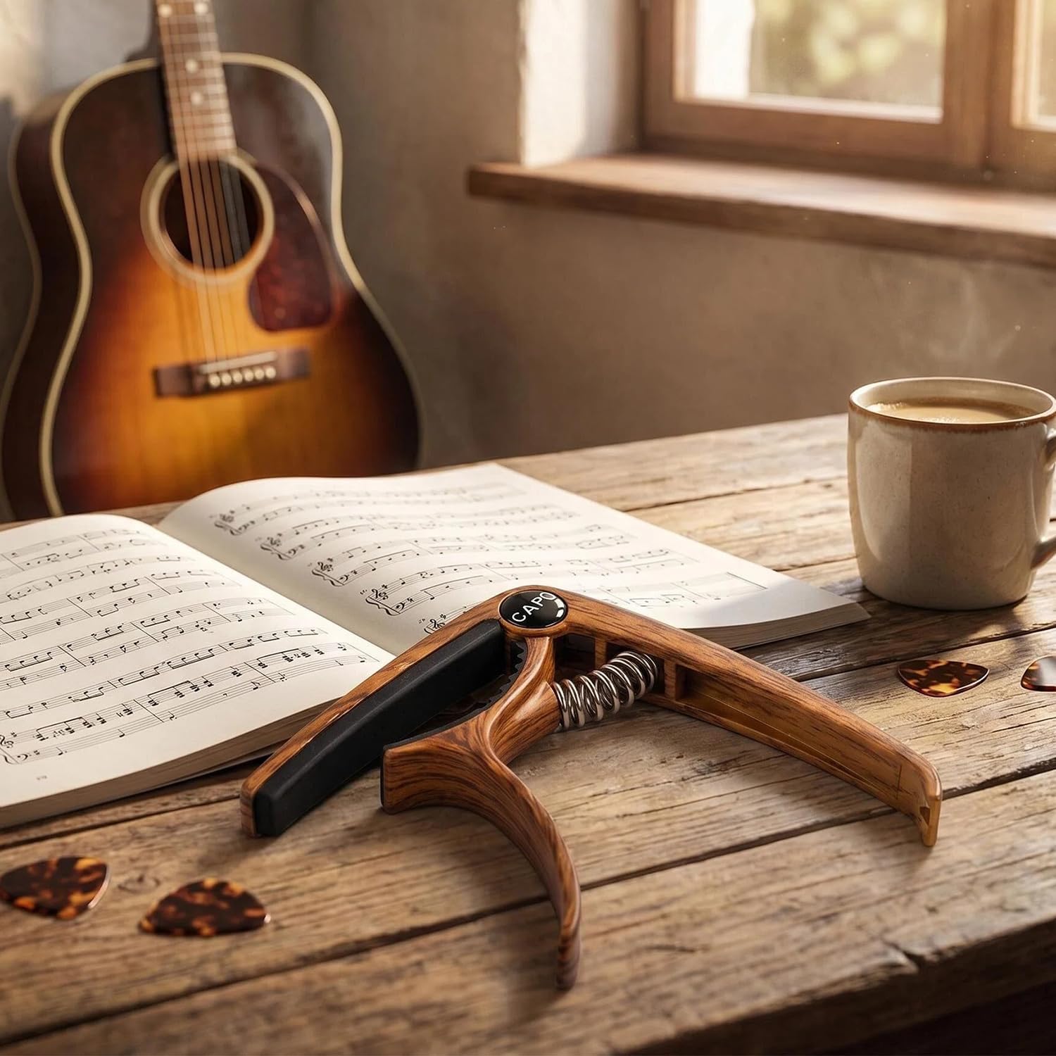 Guitar Capo for Acoustic and Electric Guitars (wood)