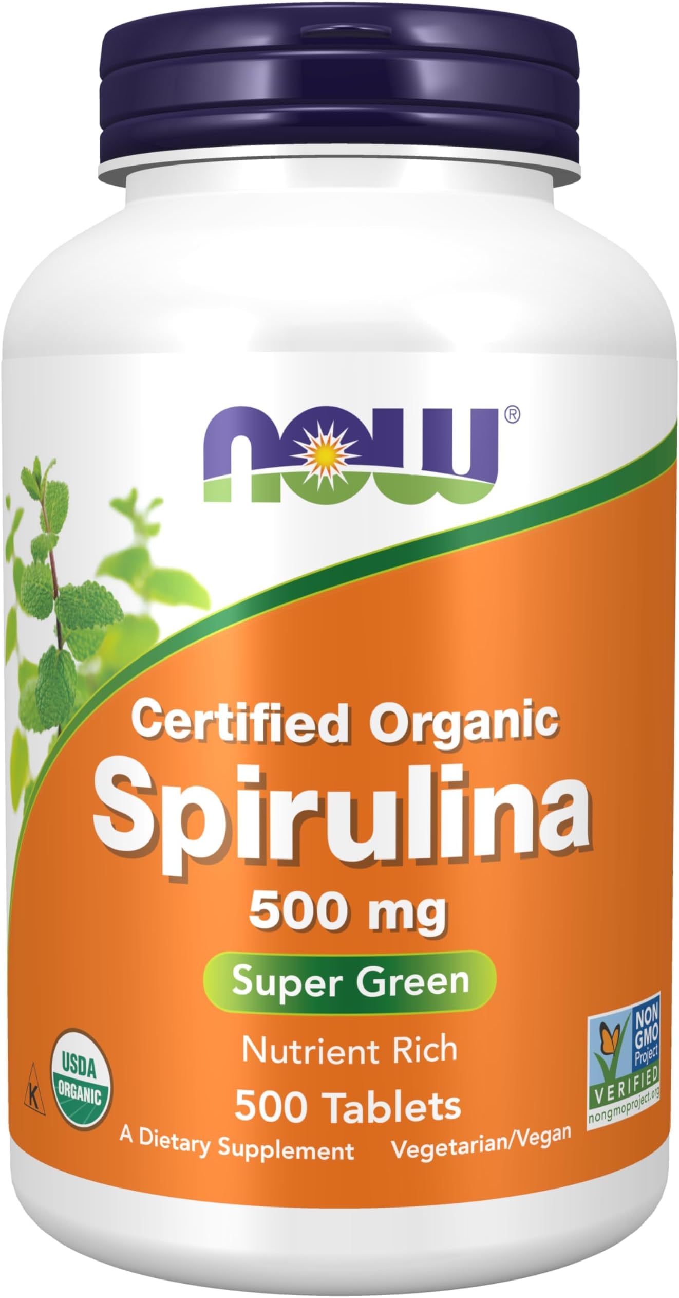 Supplements, Organic Spirulina 500 mg with Vitamins, Minerals and GLA (Gamma-Linolenic Acid), 500 Tablets