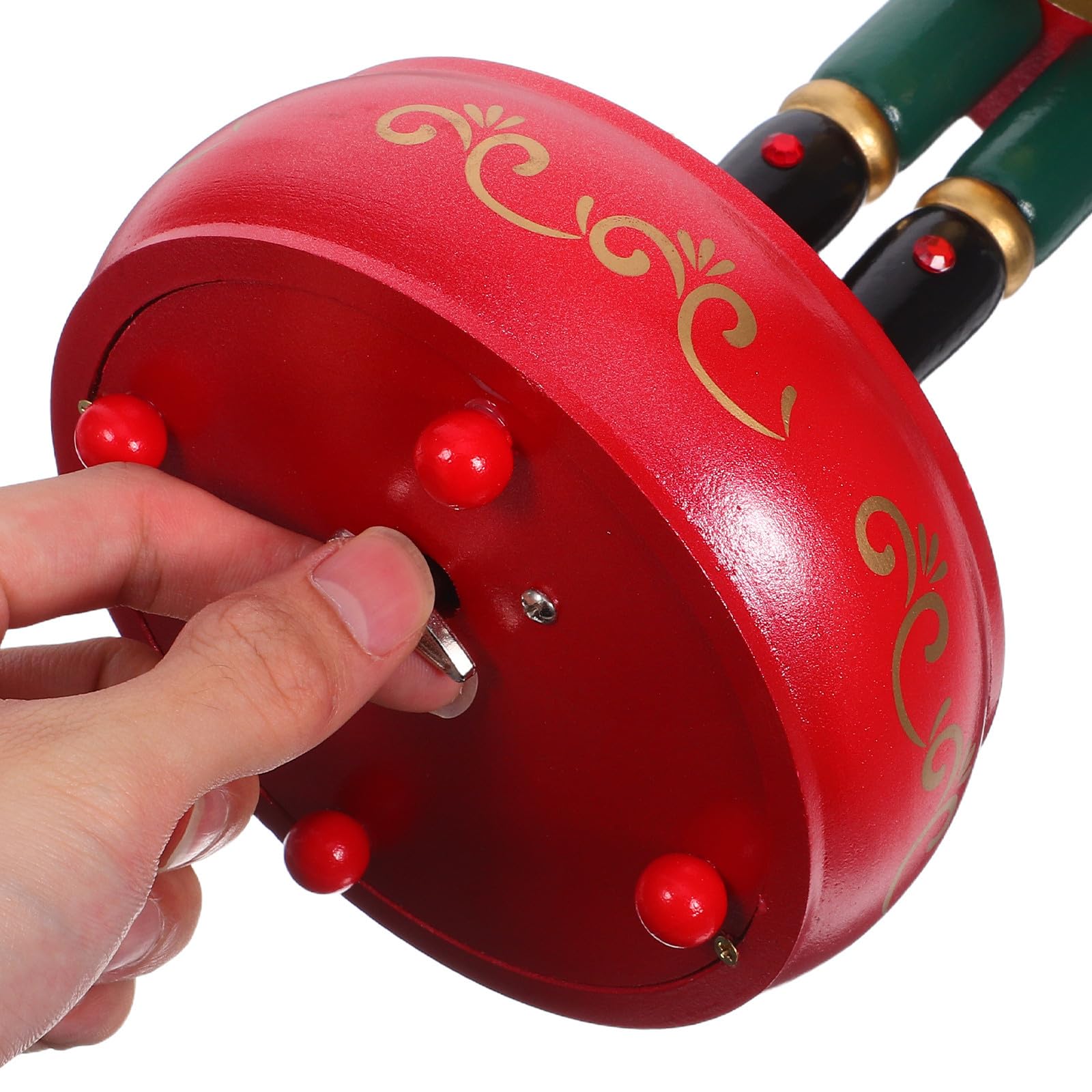 Toddmomy Madera Caja de Música con Base Redonda Roja Cascanueces