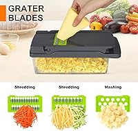 Vista 4 de Vegetable Chopper Veggie Chopper,Mandoline Slicer,Multifunctional 12 in 1 Food Choppers, Kitchen Vegetable Slicer Dicer Cutter,Onion Mincer,Cheese