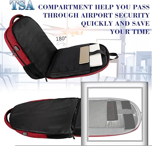 Miniatura 114 de MATEIN - Mochila de viaje para laptop, mochila empresarial antirrobo, delgada, resistente, puerto de carga USB, impermeable, para universidad o Gris