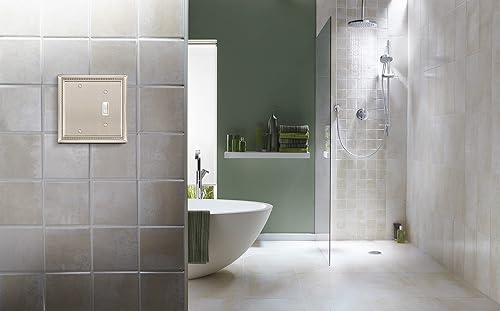 Vista 533 de Henne Bery Sunken Pearls - placa decorativa de pared para interruptor (Palanca simple, 2 unidades, níquel satinado)