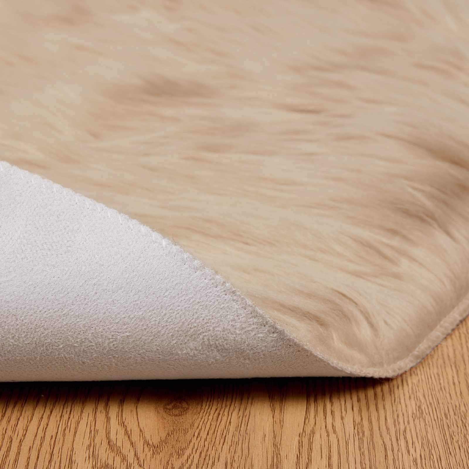 Tappeto in pelliccia di pecora sintetica, rotondo, Ø 160 cm, beige