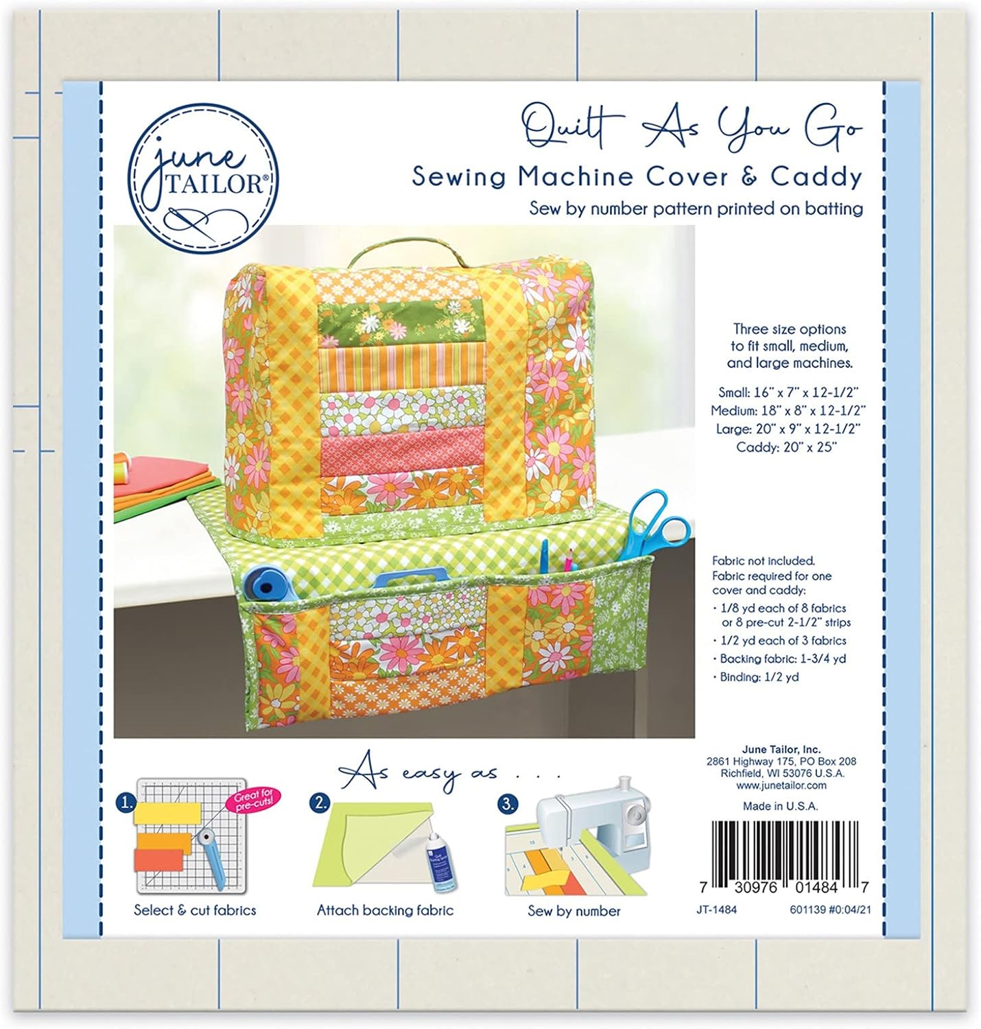 Quilt As You Go Sewing Machine Cover/Caddy, Multicolor, Modern