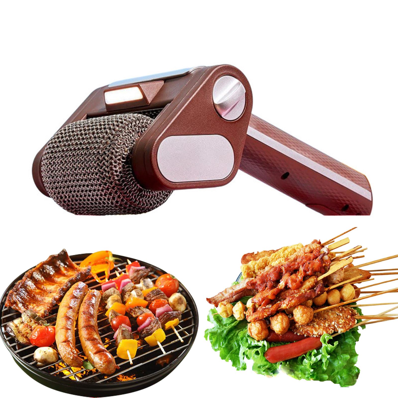 Saker Nettoyeur de barbecue électrique sans brosse en acier inoxydable amovible
