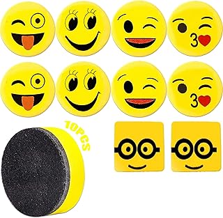 Emoji gumka do ścierania, 10 sztuk, magnetyczna tablica suchościeralna, do ścierania, środek czyszczący dla dzieci, do domu, do szkoły, na tablicę do pisania, nauczyciele dzieci, do szkoły