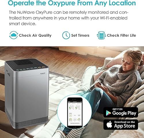 Miniatura 6 de Nuwave Oxypure Air Purifier Pro para habitación extra grande, 4 filtros HEPAcarbono con sistema de filtración mejorado de 5 etapas, función