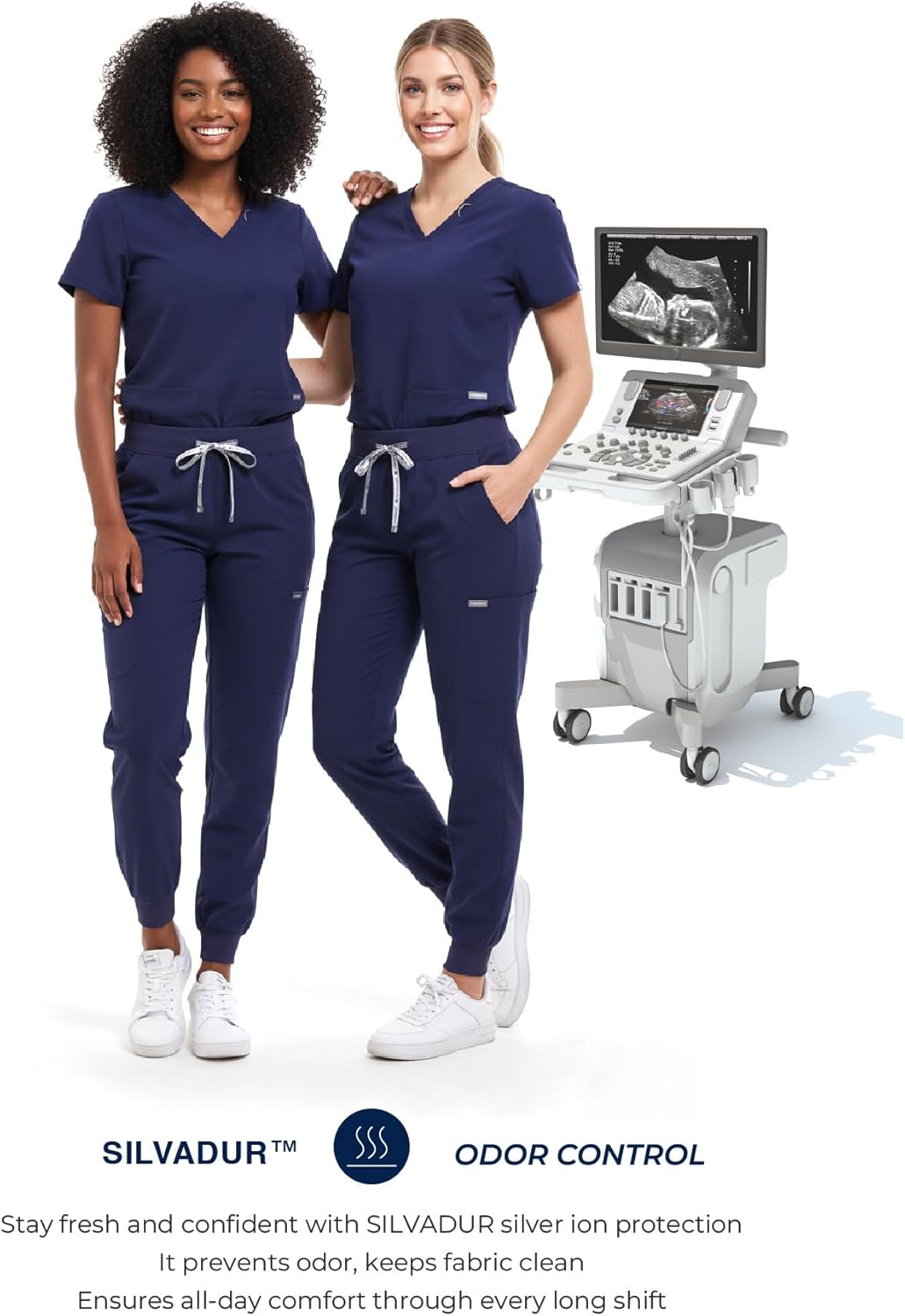 TINYLEMON Scrub Pants for Women - Slim Fit Soft Four Way Stretch Anti-Wrinkle Yoga Waistband Women Joggers 8 Pockets - Image 5