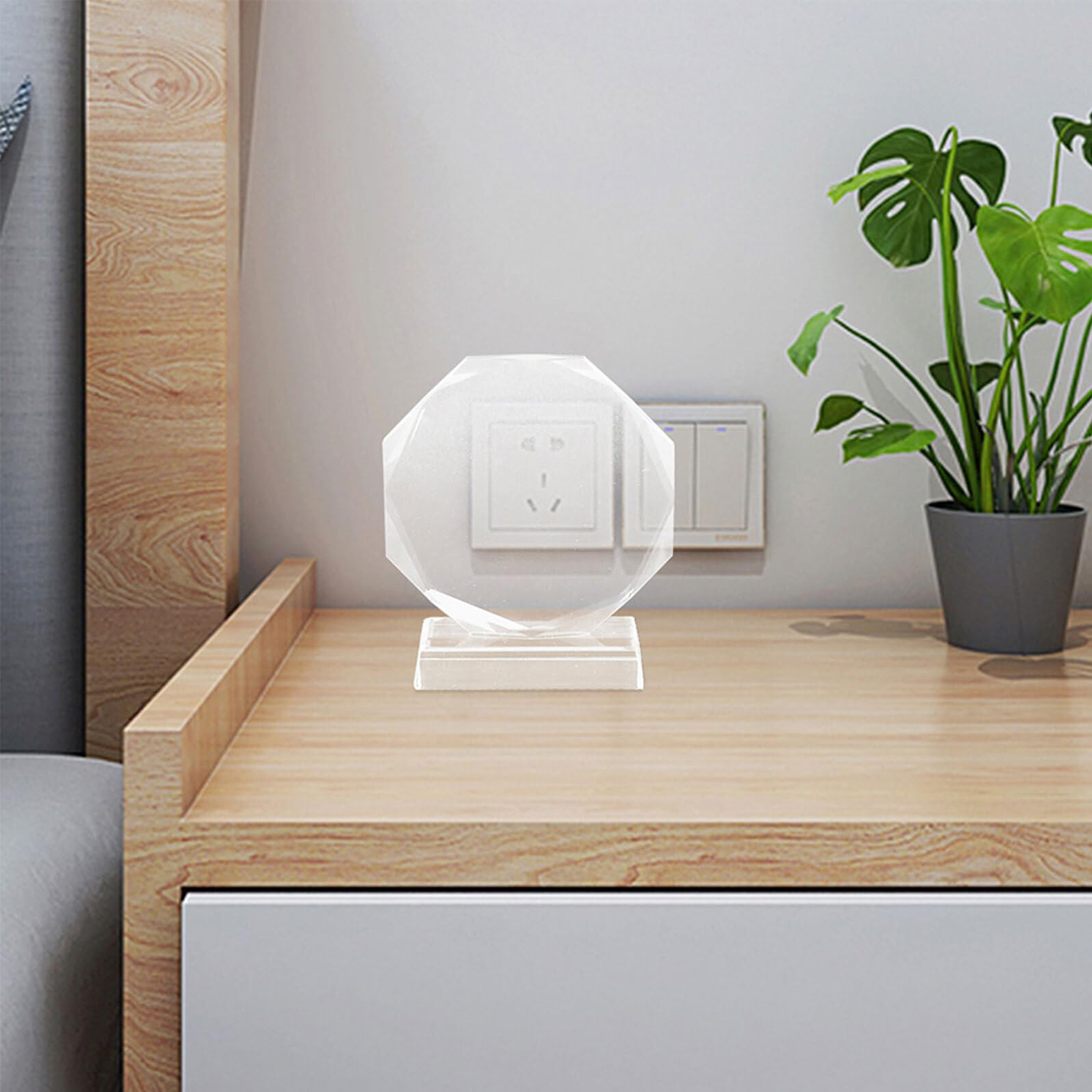 Crystal Recognition Award Plaque Octagon Shape Blank Transparent Crystal Trophy for Employee Appreciation Graduation Office Milestones