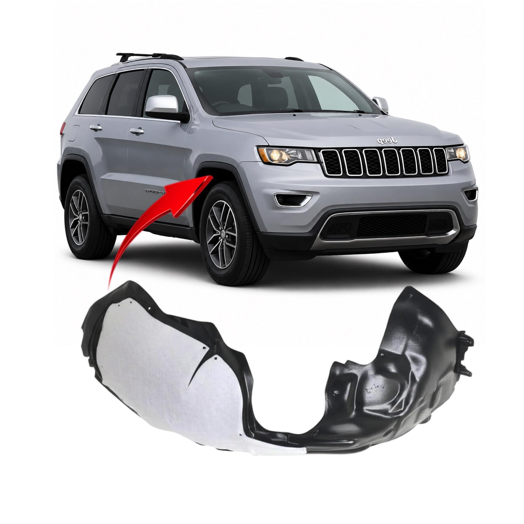 FitParts Compatible with Jeep Cherokee 2016–2018 Front Right Fender Liner