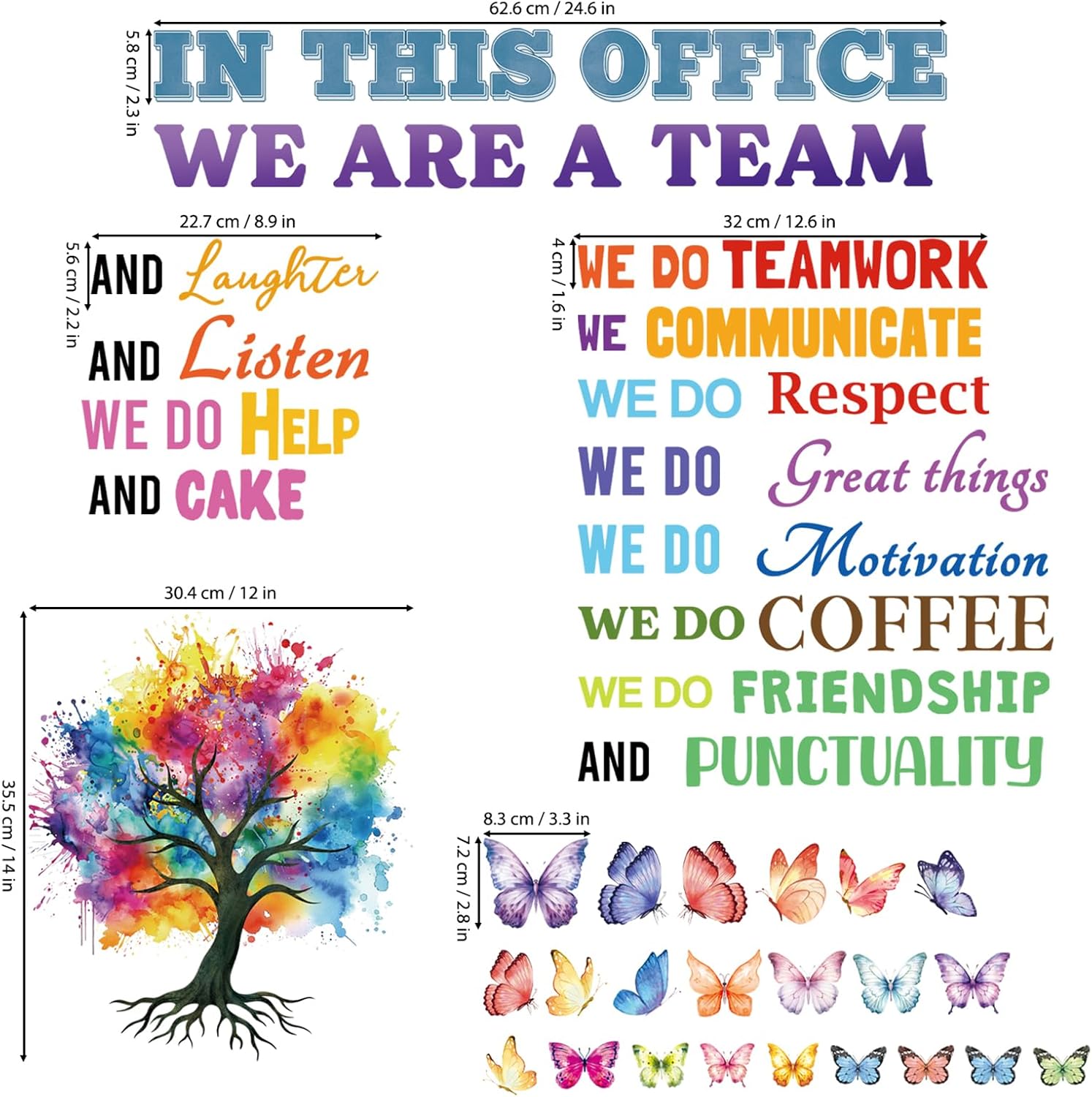 DECOWALL DS9-8086 Office Quotes Wall Stickers Decals Decor for Positive Sayings Peel and Stick Motivational Teamwork Company Art We are A Team