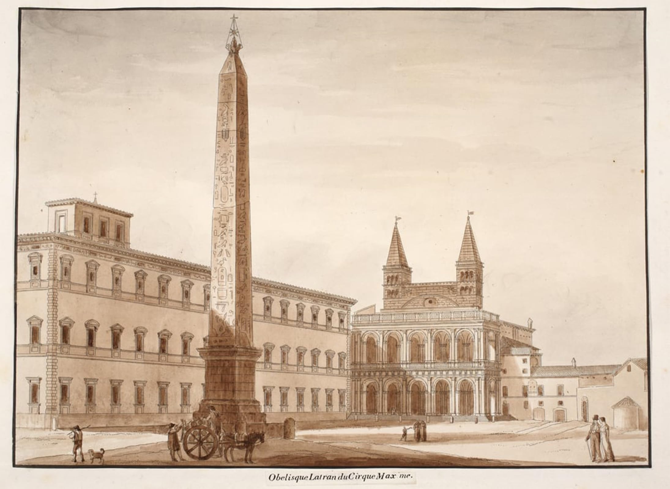 POSTERIIk Famous Modern Artwork Art Mural the Lateran Obelisk by Agostino Tofanelli Oil Paintings Pictures for Home Decor 60x90cm