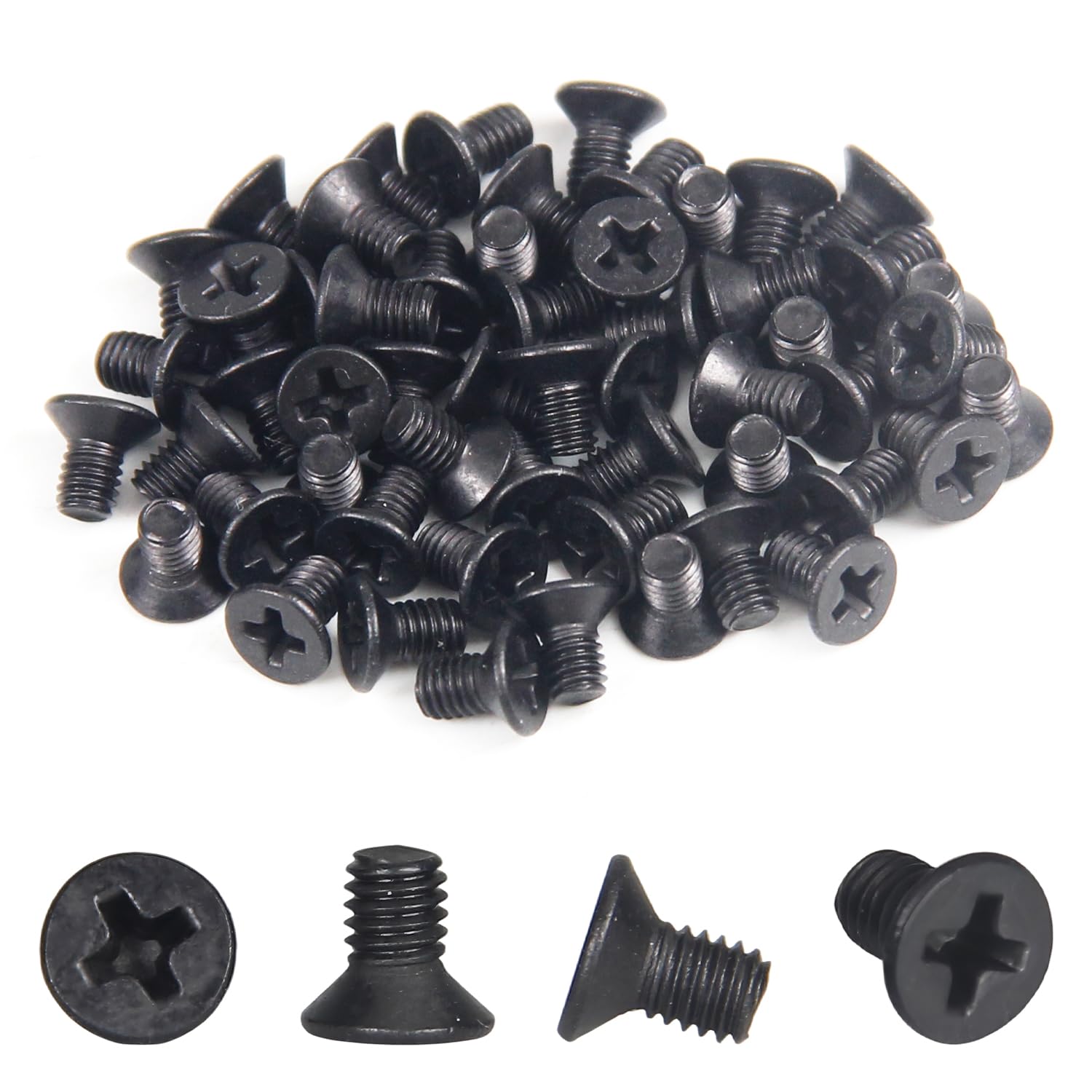 MroMax 50Pcs M3 x 5mm Phillips Countersunk Head Machine Screws
