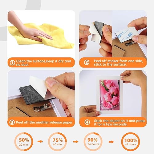 Miniatura 4 de Cinta de doble cara resistente, cinta de doble cara para paredes, 48 almohadillas adhesivas impermeables de 2 caras, 1.96 x 1.18 pulgadas, espuma