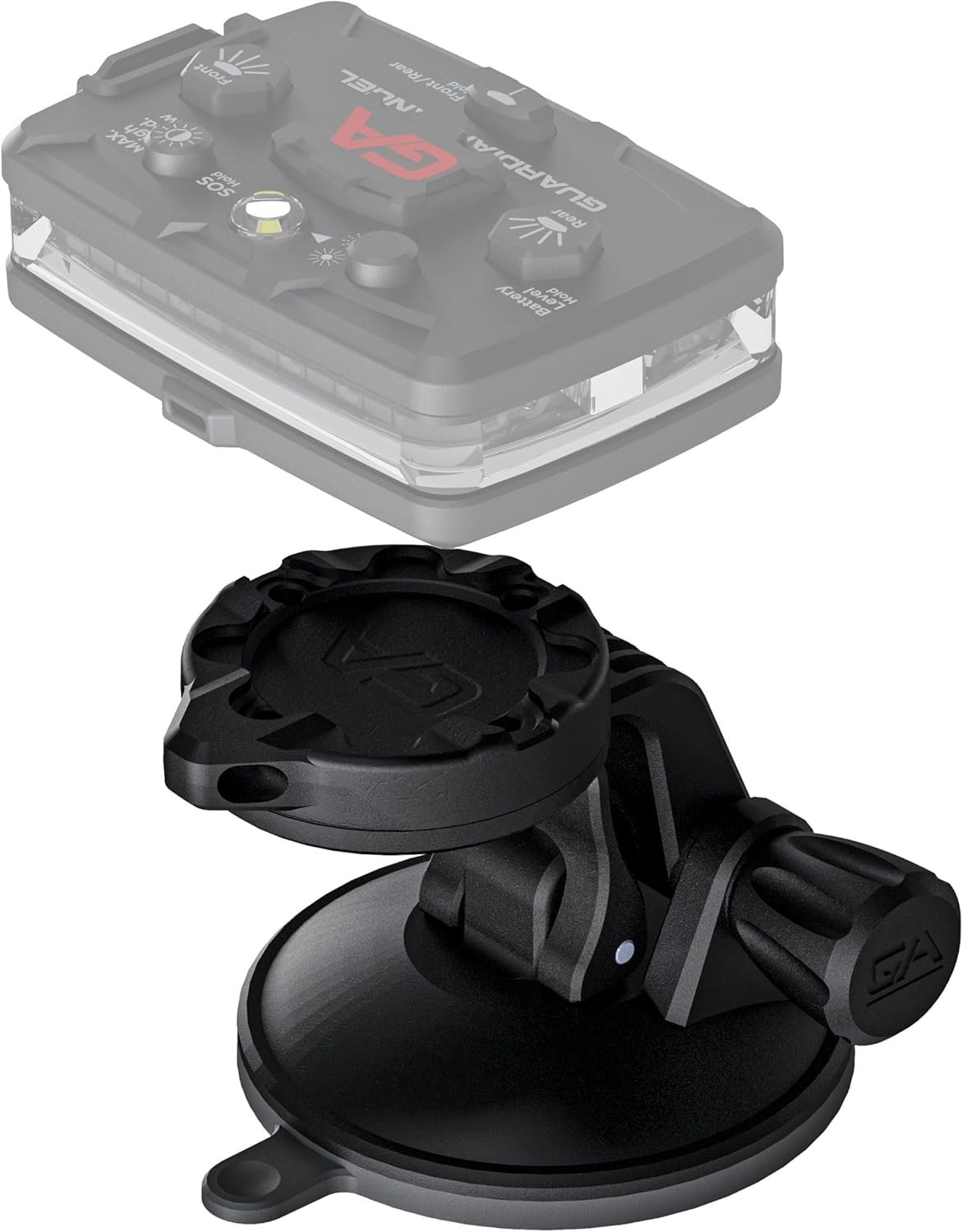 Guardian Angel Suction Cup Mount Accessory – Magnetic Mount with Screw-in Feature – Adhesive Rubber Suction Cup with Snap Lock – for Windshields, Dashes, Windows, Stop/Slow Signs & Smooth Surfaces